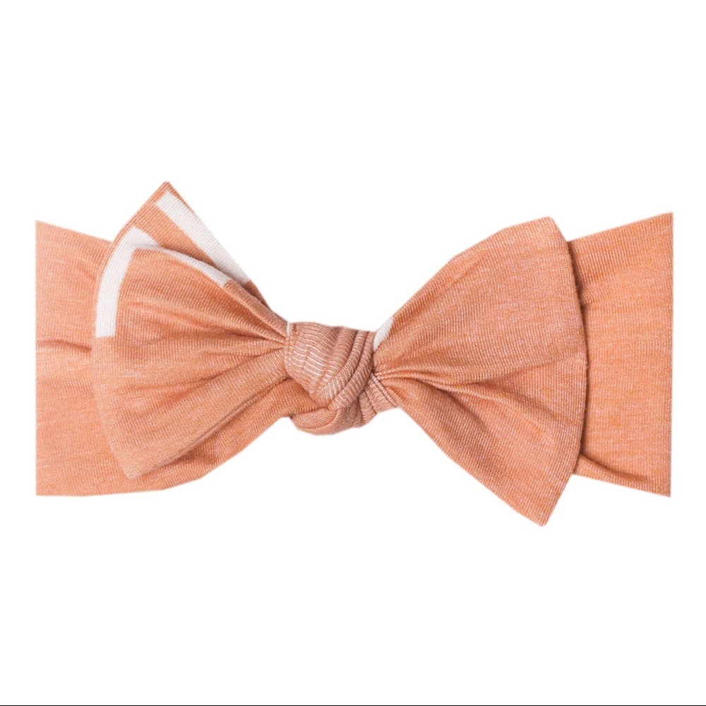 Brand New Copper Pearl Knit Headband Bow